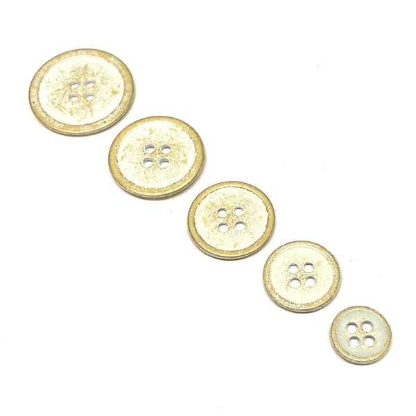 6 metal white dusted pale gold coat buttons, heavy metal buttons, gold metal buttons, light gold blazer buttons, gold coat buttons