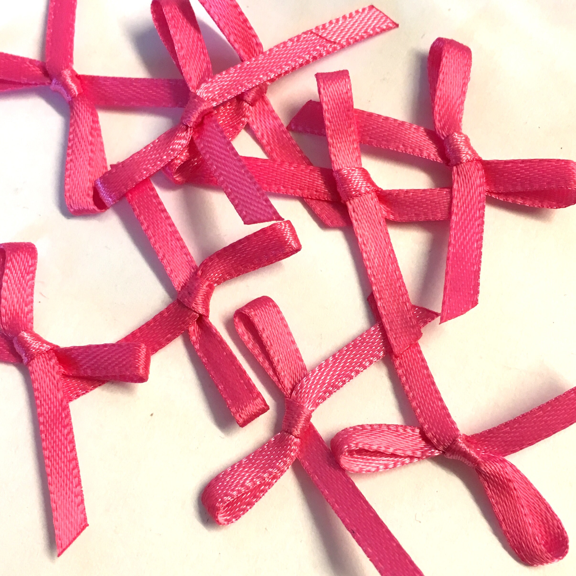 20pcs Hot Pink Satin Ribbon Bows, 5mm - Etsy