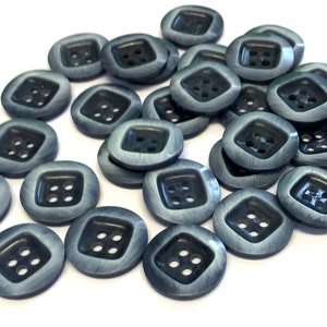 10, 18mm (28L) navy blue marble buttons, variegate blue buttons, navy buttons, round blue buttons, sweater button
