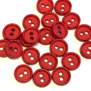 10 x anchor red buttons - 12.5mm - baby/kids craft cards knitting/sewing  b110
