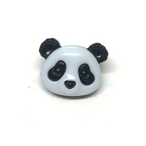 6, 17mm Cute black and white panda buttons, novelty panda buttons, animal buttons, cute buttons, panda bear buttons