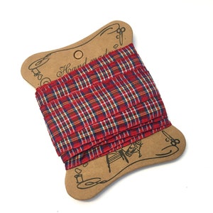 5M, 16mm red tartan ribbon, tartan ribbon, scottish ribbon, plaid ribbon, christmas ribbon, present wrapping ribbon, crafts