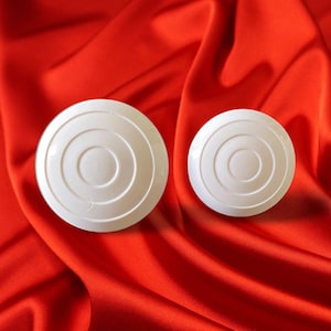 Chunky White Circle Pattern Buttons: Resin Coat Buttons, 6-Pack
