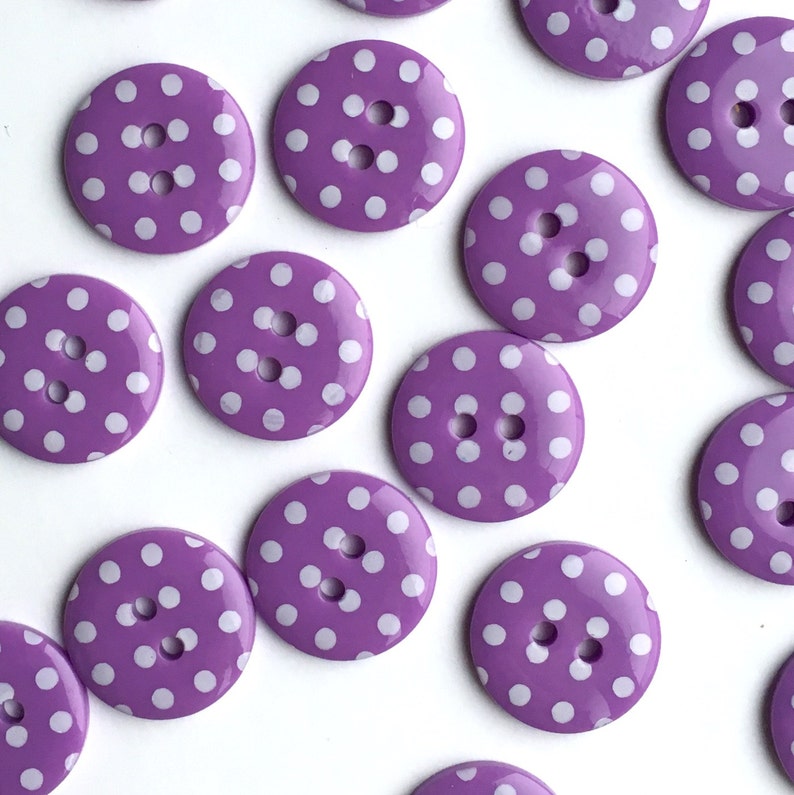 purple spotty buttons sewing supplies craft supplies purple polka dot buttons buttons uk 10 15mm buttons purple dotty buttons