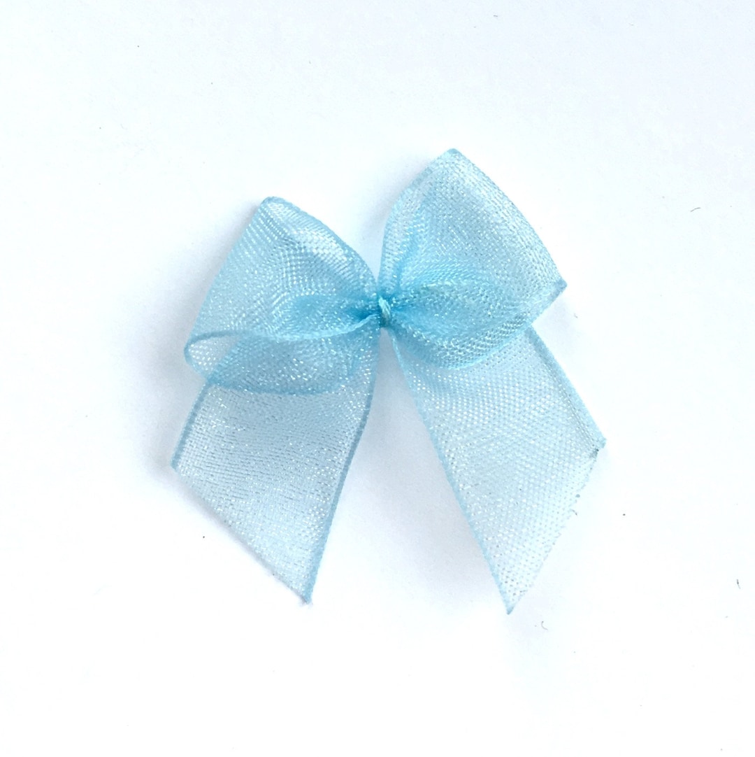 20, Blue Organza Bows, Blue Ribbon Bows, Blue Bows, Wedding Supplies ...
