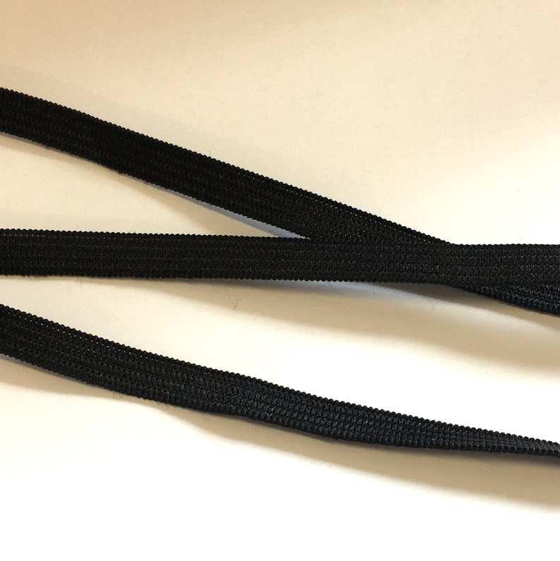 black flat elastic woven black elastic 5 metres of 7mm width black or white flat elastic mask making elastic flat elastic