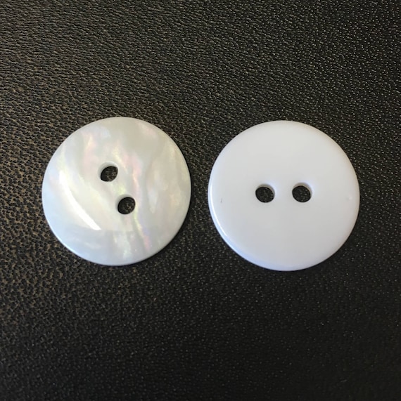 10 x 32mm large white resin coat buttons with two holes