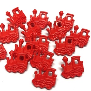 Red Train Buttons: Novelty Steam Train, Baby & Children&#39;s Knits (10 pc)