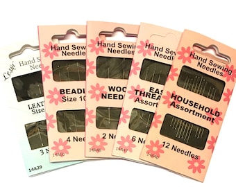 1 pack of Hand Sewing Needle Set: Leather, Beading, Wool & Everyday Needles