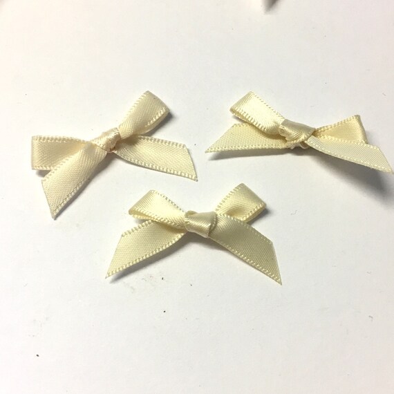 20, Satin Ribbon Bows, Ivory Ribbon Bows, Ivory Satin Bows