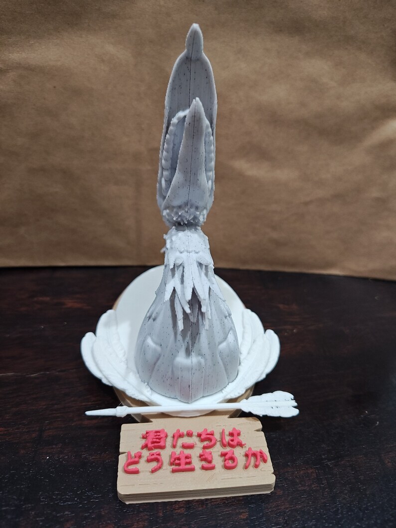 Grey Heron Bust Inspired by Ghibli The Boy and the Heron (How Do You Live? 君たちはどう生きるか) - Wall Hanger 3D Print figure image 4