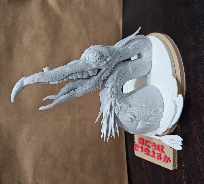 Grey Heron Bust Inspired by Ghibli The Boy and the Heron (How Do You Live? 君たちはどう生きるか) - Wall Hanger 3D Print figure image 5