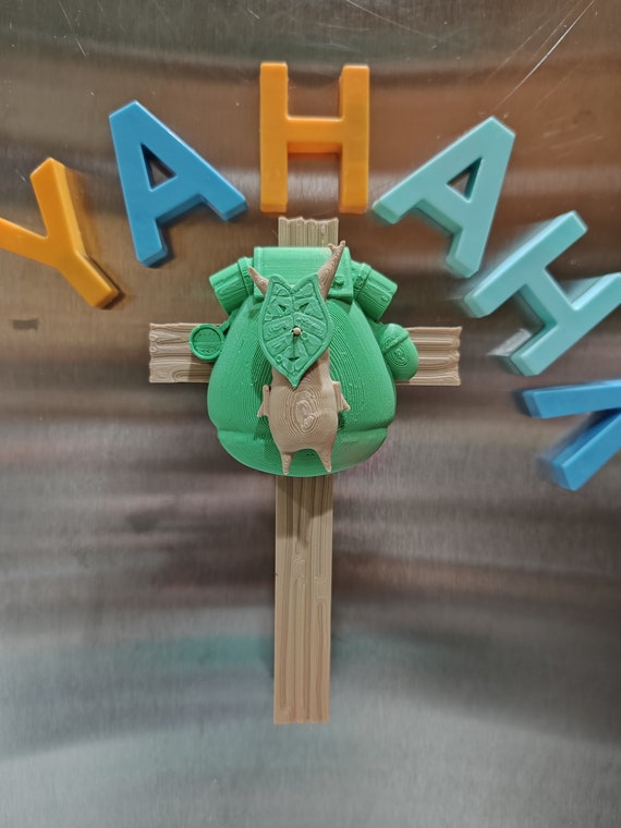 Zelda Tears of the Kingdom - Korok on Cross 3D Print Fridge Magnet