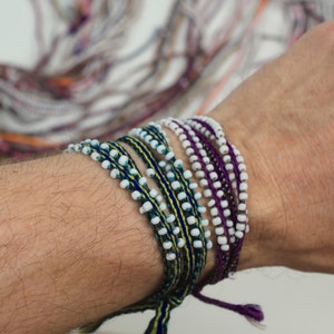 Bracelet, wrist wrap, ankle wrap, headband, anklet, hippie, tie on, bead, color, Peru, stack, bracelets, beaded band, handmade, arm wrap image 2