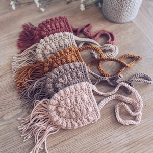 Bitty Boho Bag | Crochet Childrens Purse | Crossbody Purse | Mini Purse | Girls Mini Bag | Boho Girls Purse | Childrens Gift | Fringe Purse