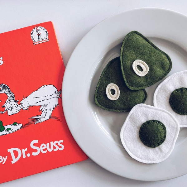 Green Eggs and Ham Felt Food | Dr Seuss | Pretend Play Food | Felt Play Food | Toddler Play Kitchen | Felt Food for Kids | Learning Toys