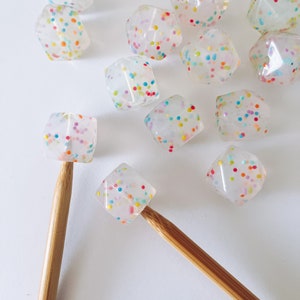 Confetti Stitch Savers | Rainbow Needle Stoppers | Sprinkle Stitch Stopper | Knitting Notions | Knitting Needle Stoppers | Project Saver