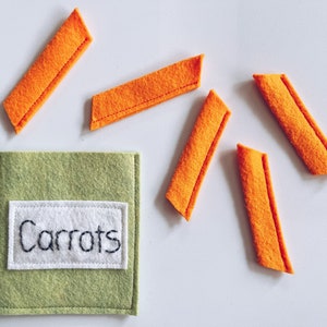 Carrot Stick Felt Food | Lunch Play Food | Toddler Play Kitchen | Felt Food for Kids | Play Kitchen Food | Pretend Play Food | Kids Food Toy