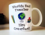 Welten besten Lehrer Becher, personalisierte Lehrer Geschenk, Ende des Begriffs Geschenk