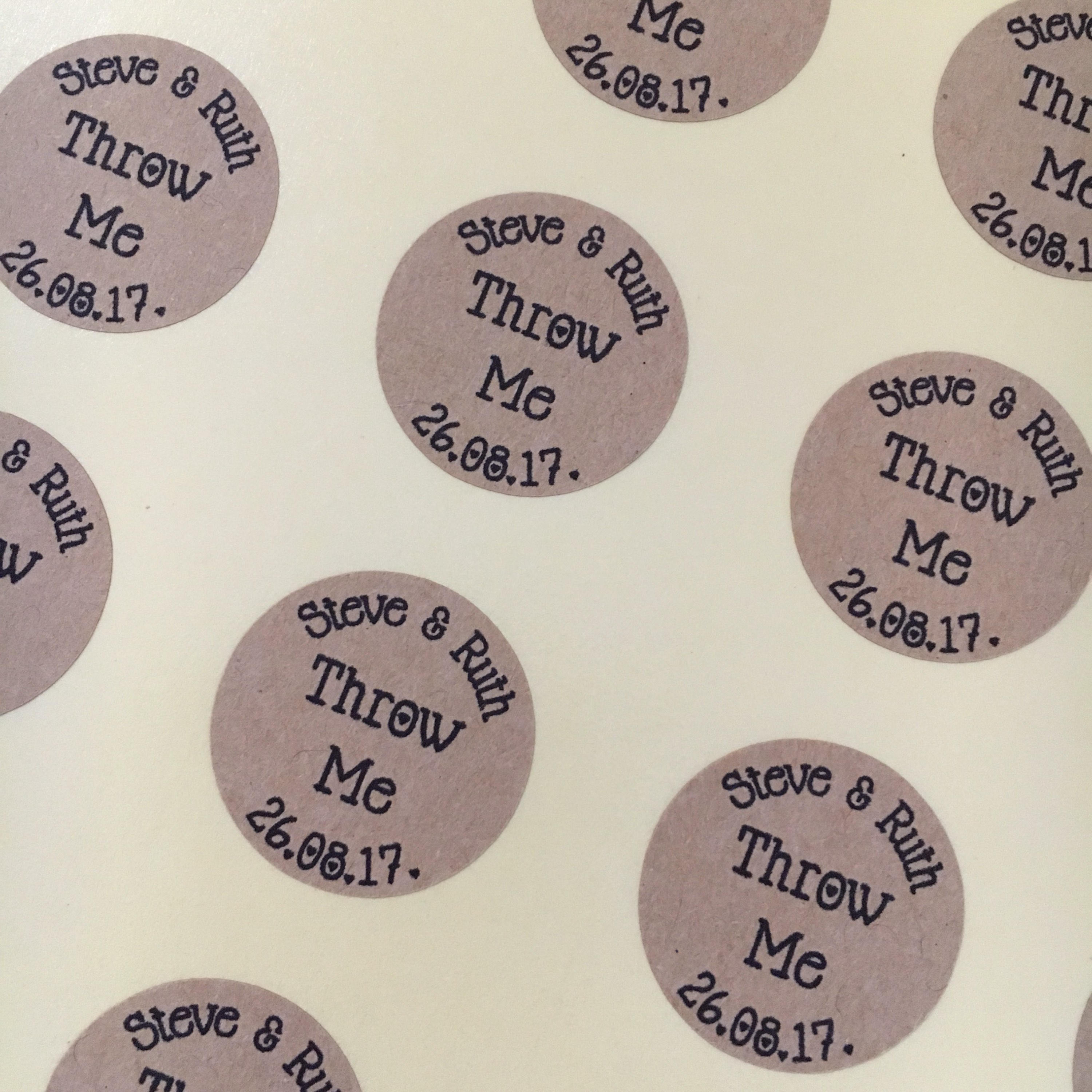 Throw me confetti bag wedding stickers kraft wedding favours Etsy