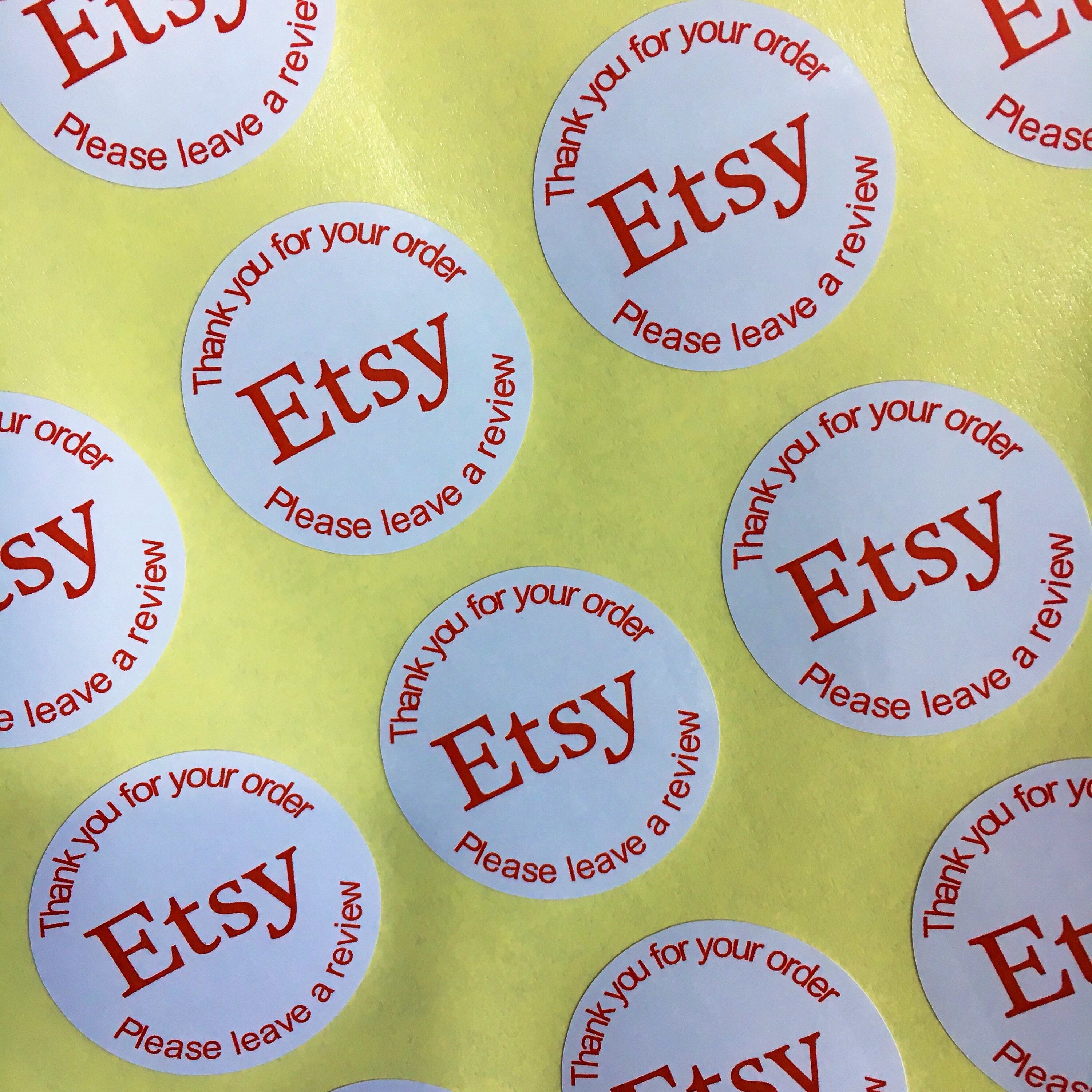 Etsy review stickers glossy packaging stickers matte Etsy