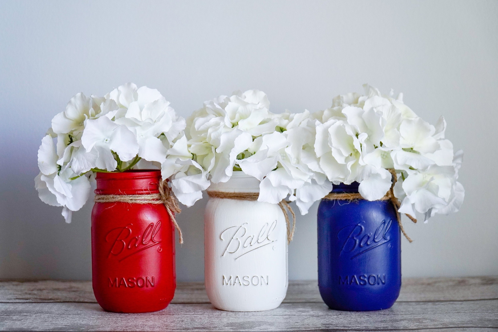 Red, White &amp; Blue Mason Jar Set - Etsy