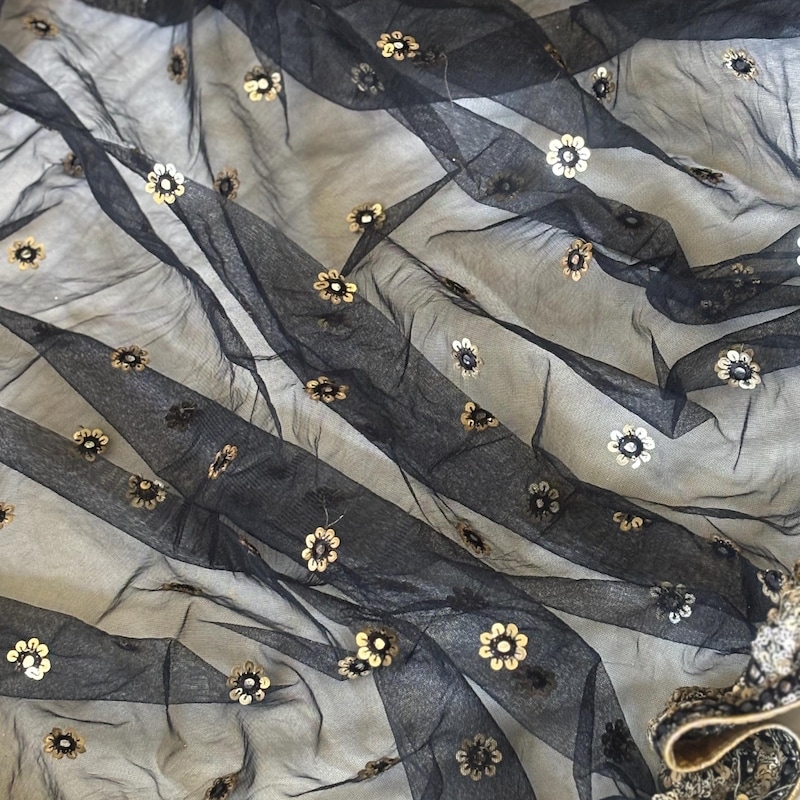 Black Embellished Net Dupatta main image 1