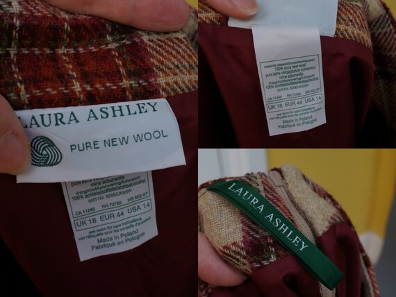 90's Laura Ashley tartan wool straight pencil min… - image 3