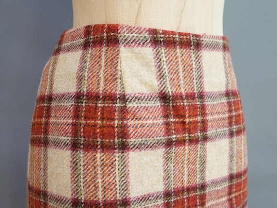 90's Laura Ashley tartan wool straight pencil min… - image 2