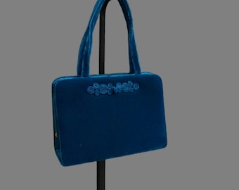 Bolso mini de mano T2 Tula de terciopelo turquesa