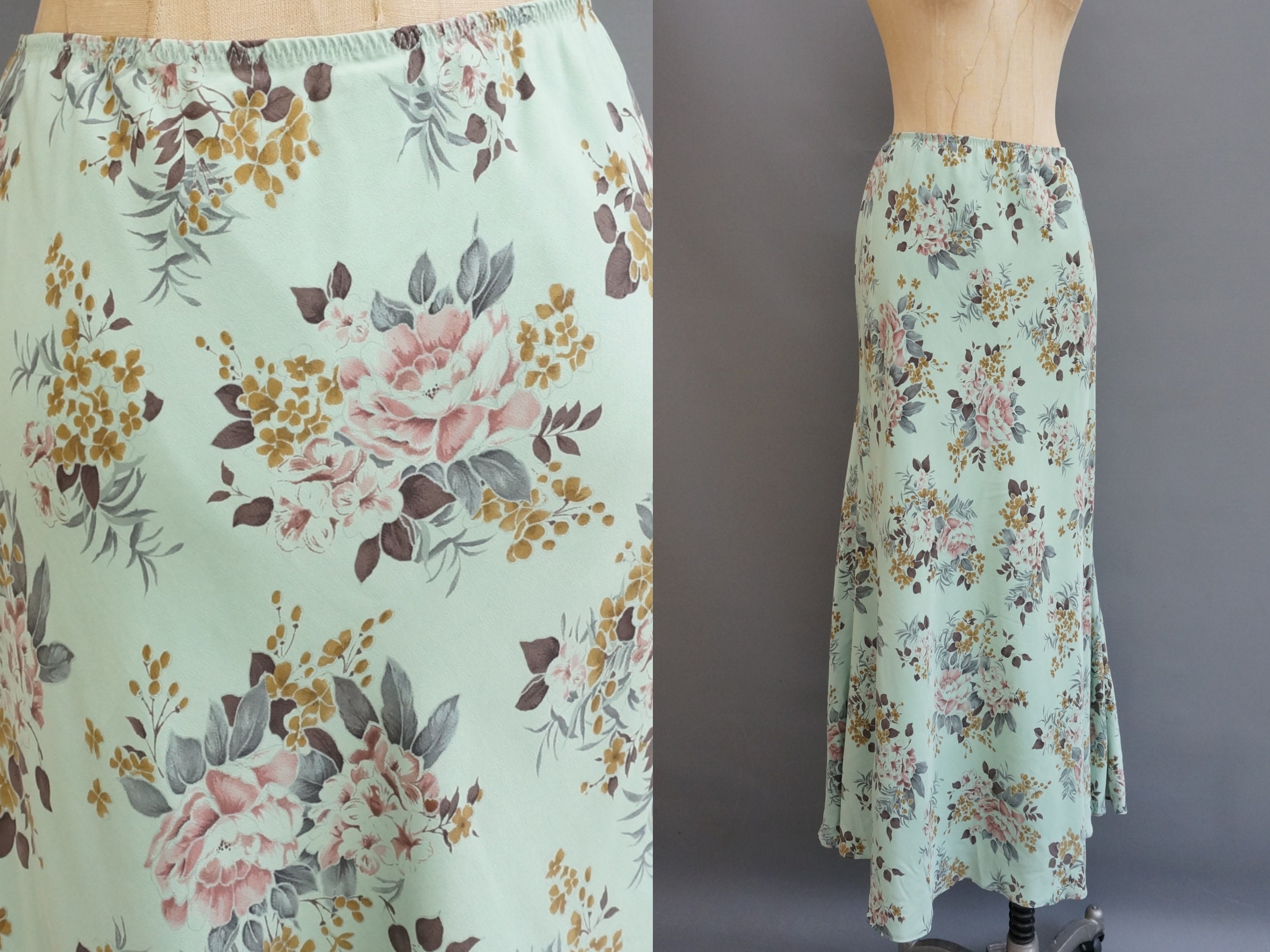Chiffon Bias Cut Maxi Skirt Etsy