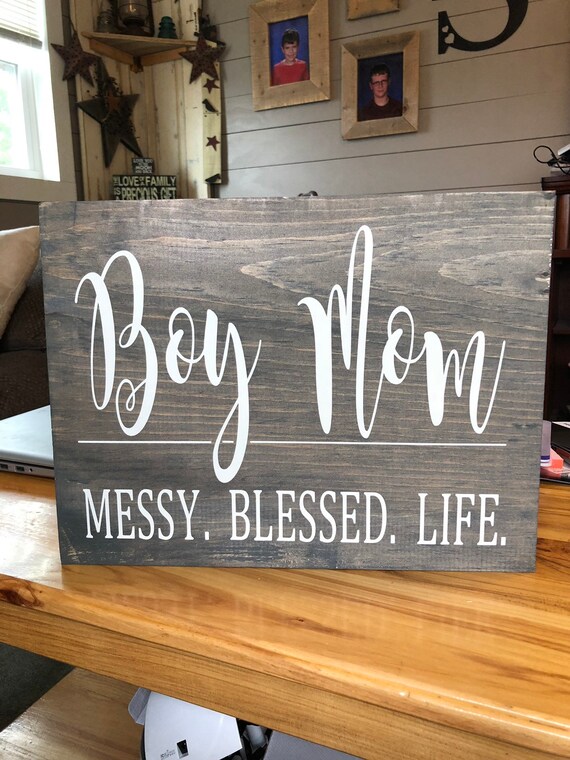 Boy Mom Wood Sign