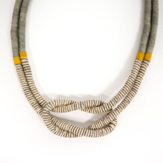 Grey and Yellow Striped Cotton Wrapped 