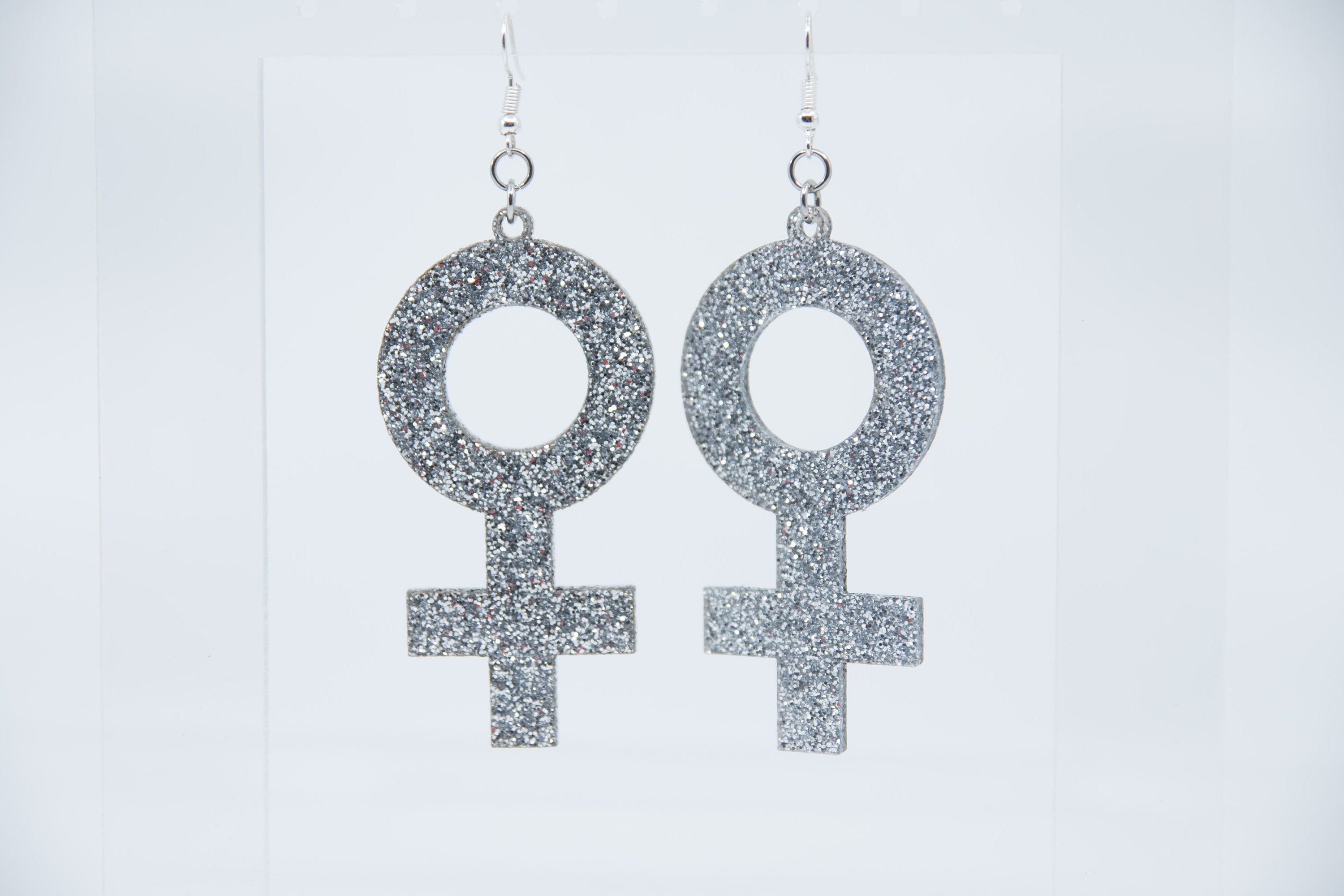 Female Symbol Earrings LARGE Woman Symbol Jewelry Acrylic Etsy