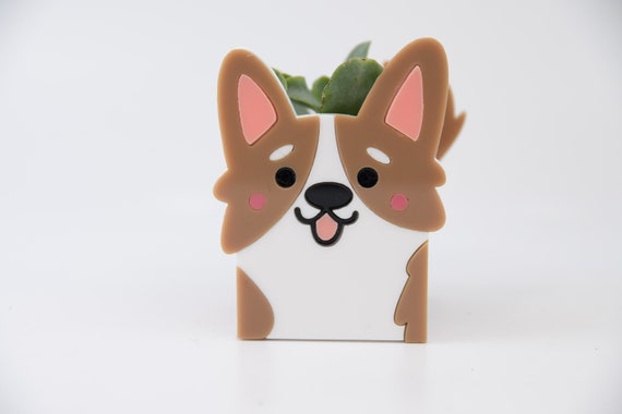 Corgi Planter Corgi Container Cute Desk Organization Etsy