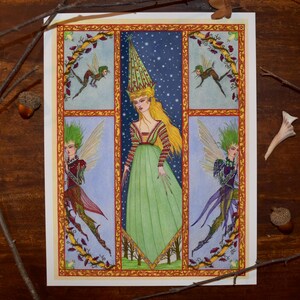 Elven Princess Fine Art Print - Fairy Wings, Fairytale Illustration, Faerie Decor, Enchanted Forest