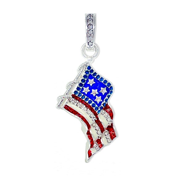 American Flag Sparkling July 4th USA Flag Enhancer Patriotic