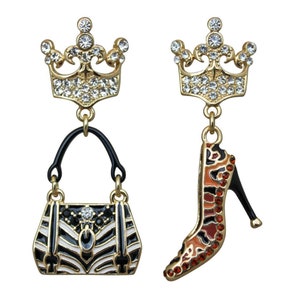 Pendientes de bolso y zapato de alta costura Ritzy Couture, accesorios de compra, pendientes para mujeres y niñas, joyería de moda/regalos de cumpleaños (tono dorado)