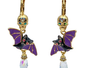 Ritzy Couture Deluxe Halloween Bat Wing and Skull Leverback