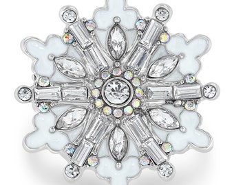 Winter Wonderland Snow Statement Ring by Ritzy Couture DeLuxe - Fine Silver Plated
