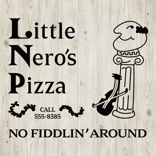 Solo en casa Little Nero's Pizza SVG - Cortar archivos para Cricut y Silhouette - Descarga instantánea