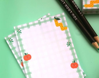 Apple & Worm A7 notepad,tear-off pages