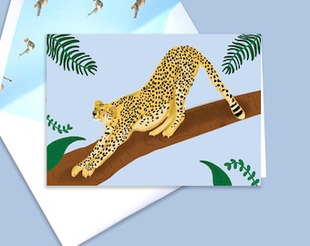 Gepard Blau Postkarte