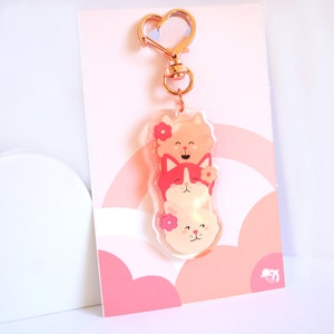 Cats Acrylic Keychain, The Three Muskittens, Charm, Kawaii, Cute