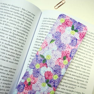 Hydrangea Flowers Bookmark, Cute, illustration