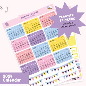 Calendar 2025, Planner Stickers, Journaling, Bujo