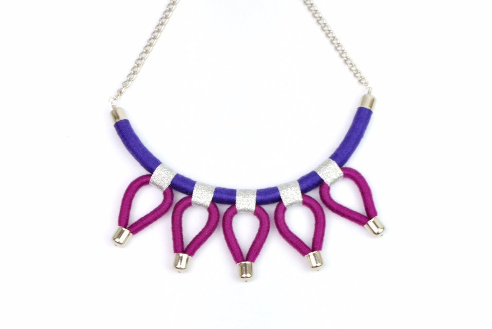 HELIOS NECKLACE Rope Necklace Purple Statement Necklace - Etsy