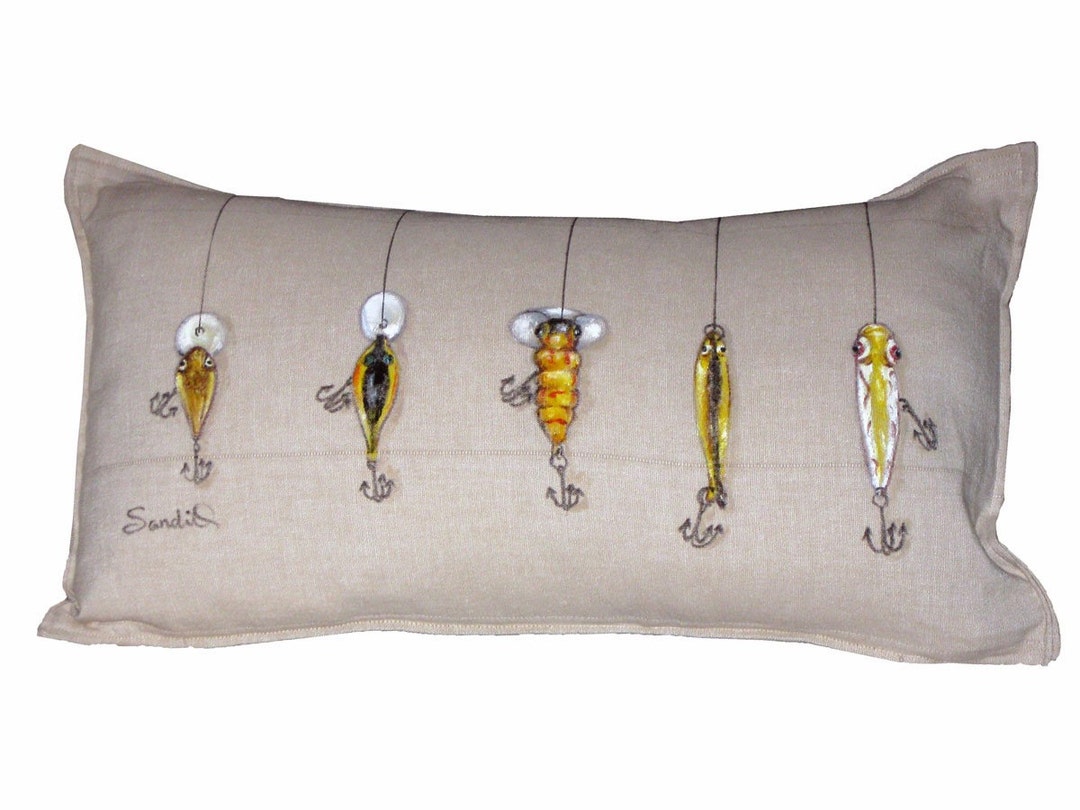 YELLOW CRANKBAIT LURES, Pillow Cover, Fishing Lure Sham, Original