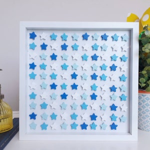 Blau 99 Namen von Allah - gerahmte 3D-Kunst - von Halo Kits (Islamic Gifts)