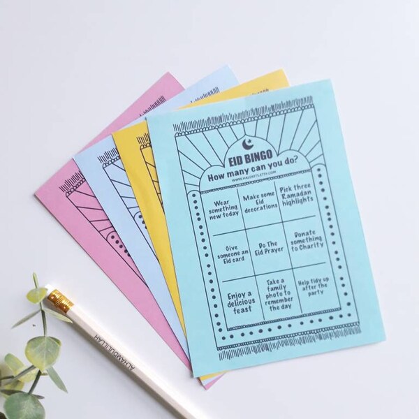 Eid Bingo Cards - Festive Family Activity - by Halo Kits (Islamic Gifts)